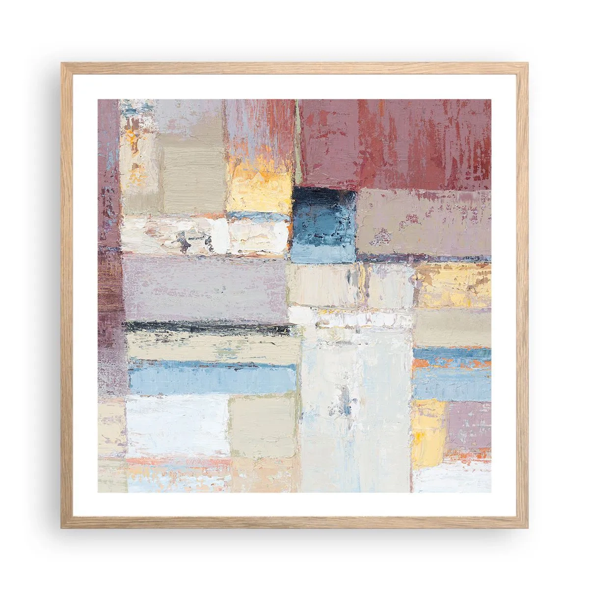 Póster en marco roble claro - La tranquilidad de la geometría - 60x60 cm