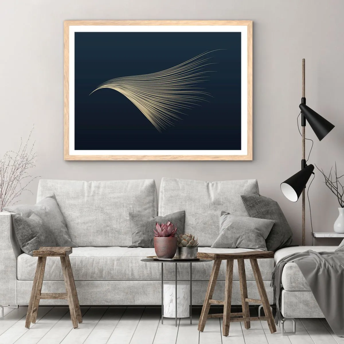 Póster en marco roble claro - Como el cabello de un ángel - 100x70 cm