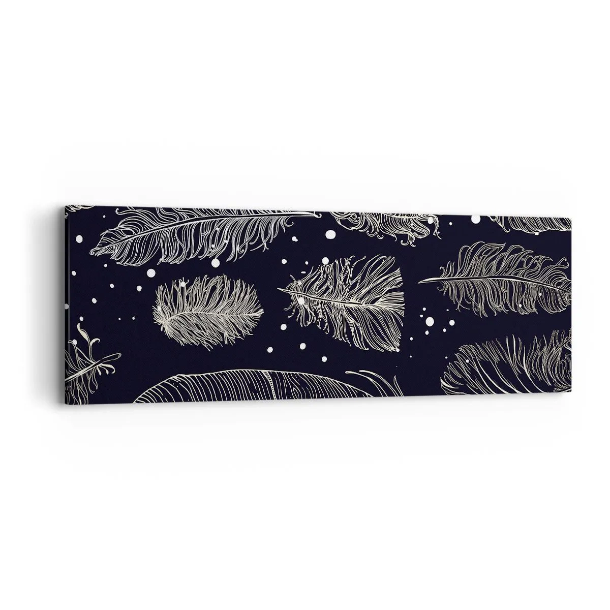 Cuadro sobre lienzo - Impresión de Imagen - Encaje de plumas - 90x30 cm