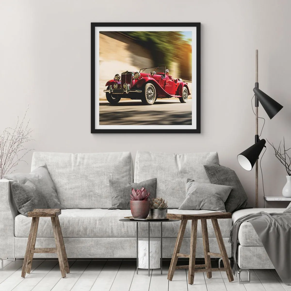 Póster en marco negro - Hermosa pieza de museo - 60x60 cm