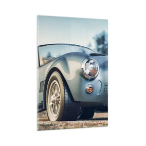 Cuadro sobre vidrio - Impresiones sobre Vidrio - Coche clásico descapotable en un entorno pintoresco - 80x120cm - Porque el estilo importa - Decoración de pared moderna para salón y dormitorio ARTTOR