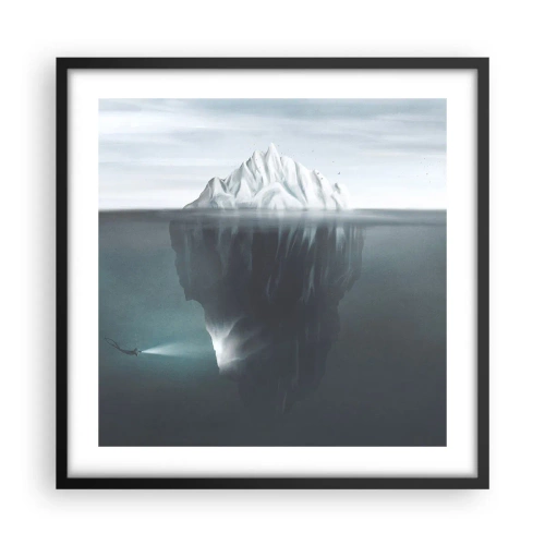 Póster en marco negro - Misterio submarino - 50x50 cm