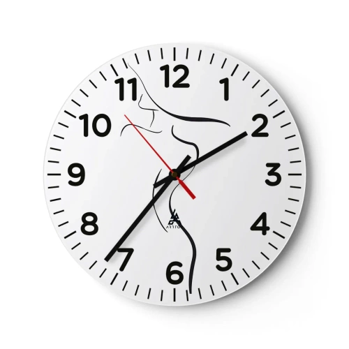 Reloj de pared - Reloj de vidrio - Escurridiza como una ola - 40x40 cm