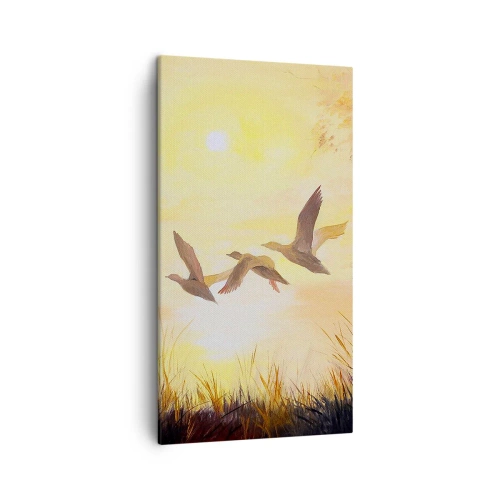 Cuadro sobre lienzo - Impresión de Imagen - El comienzo de un largo viaje - 45x80 cm