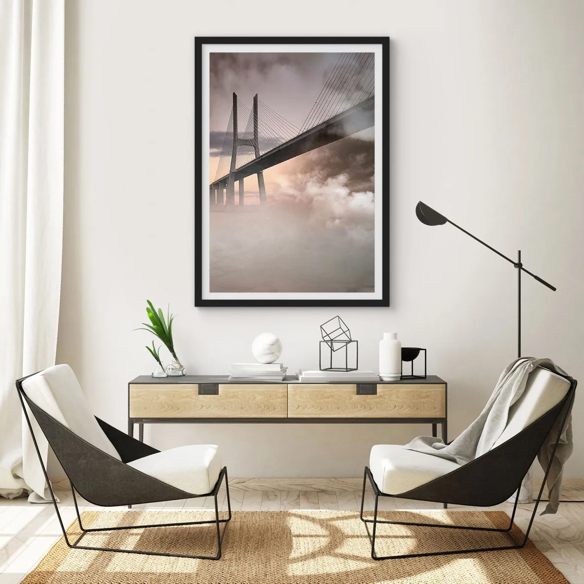 Póster en marco negro - Junto al río que no existe - 40x50 cm