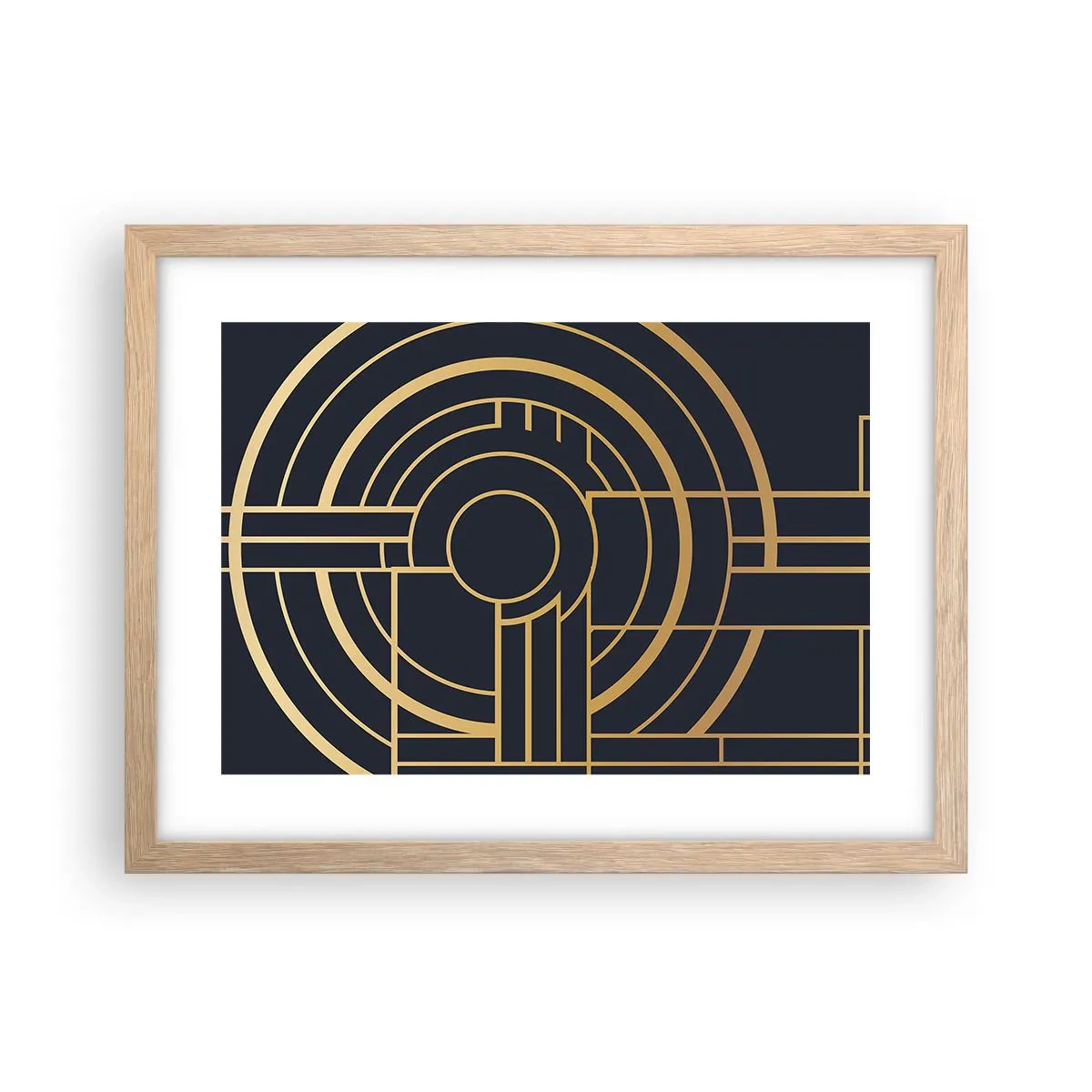 Póster en marco roble claro - Giro de los elementos - 40x30 cm