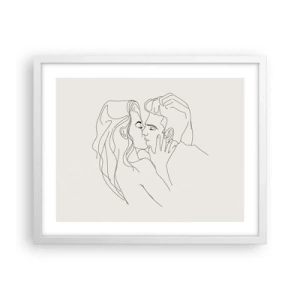 Póster en marco blanco - Unión y sentimiento - 50x40 cm