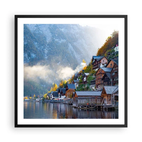 Póster en marco negro - Ambiente alpino - 60x60 cm