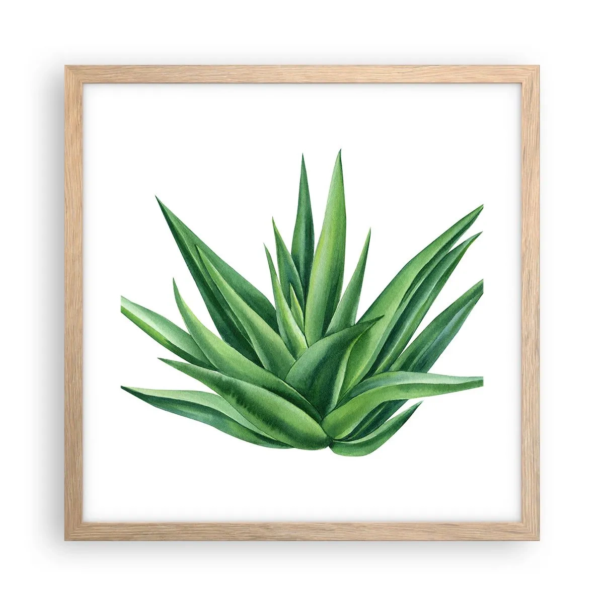 Póster en marco roble claro - Verde - fuerza - vida - 40x40 cm