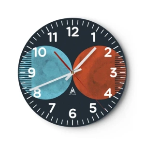 Reloj de pared - Reloj de vidrio - ¿Solo geometría? - 40x40 cm