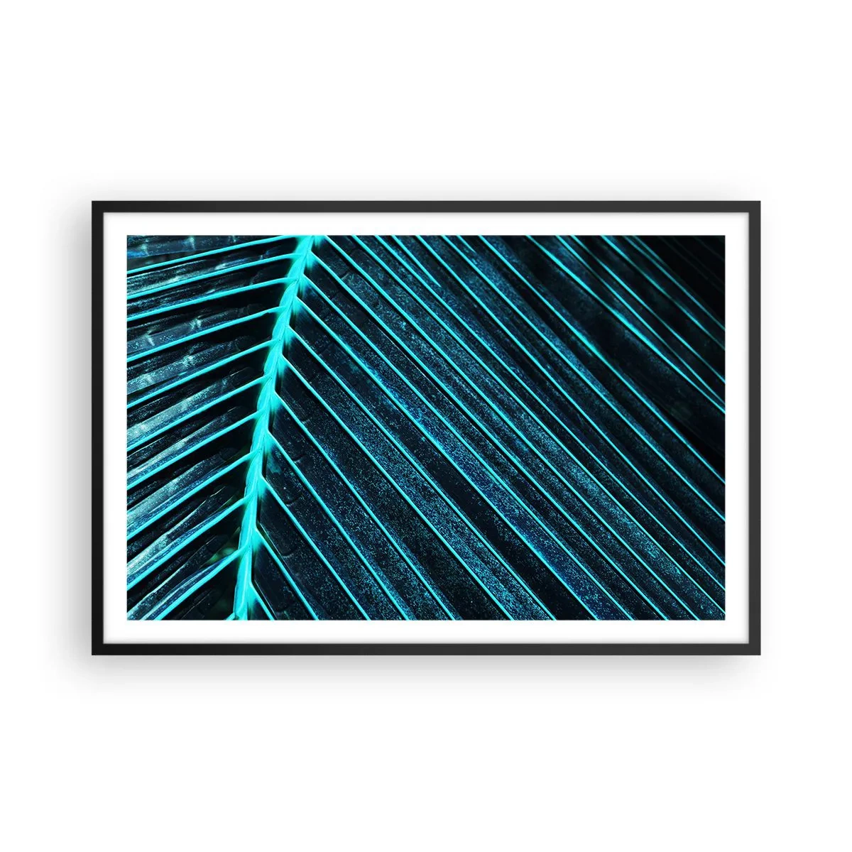 Póster en marco negro - La textura del verde - 91x61 cm