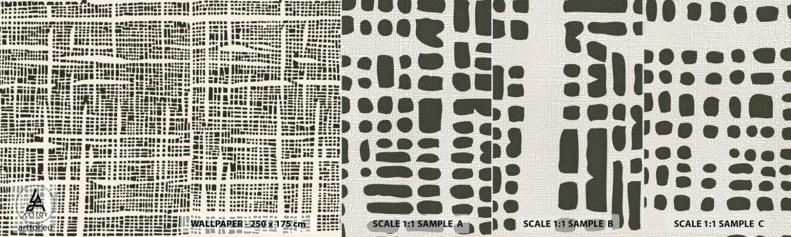 Muestra de fotomural Premium Canvas - Composición del tejido - Abstracción, Gráficos, Pedazo - 100x30 cm