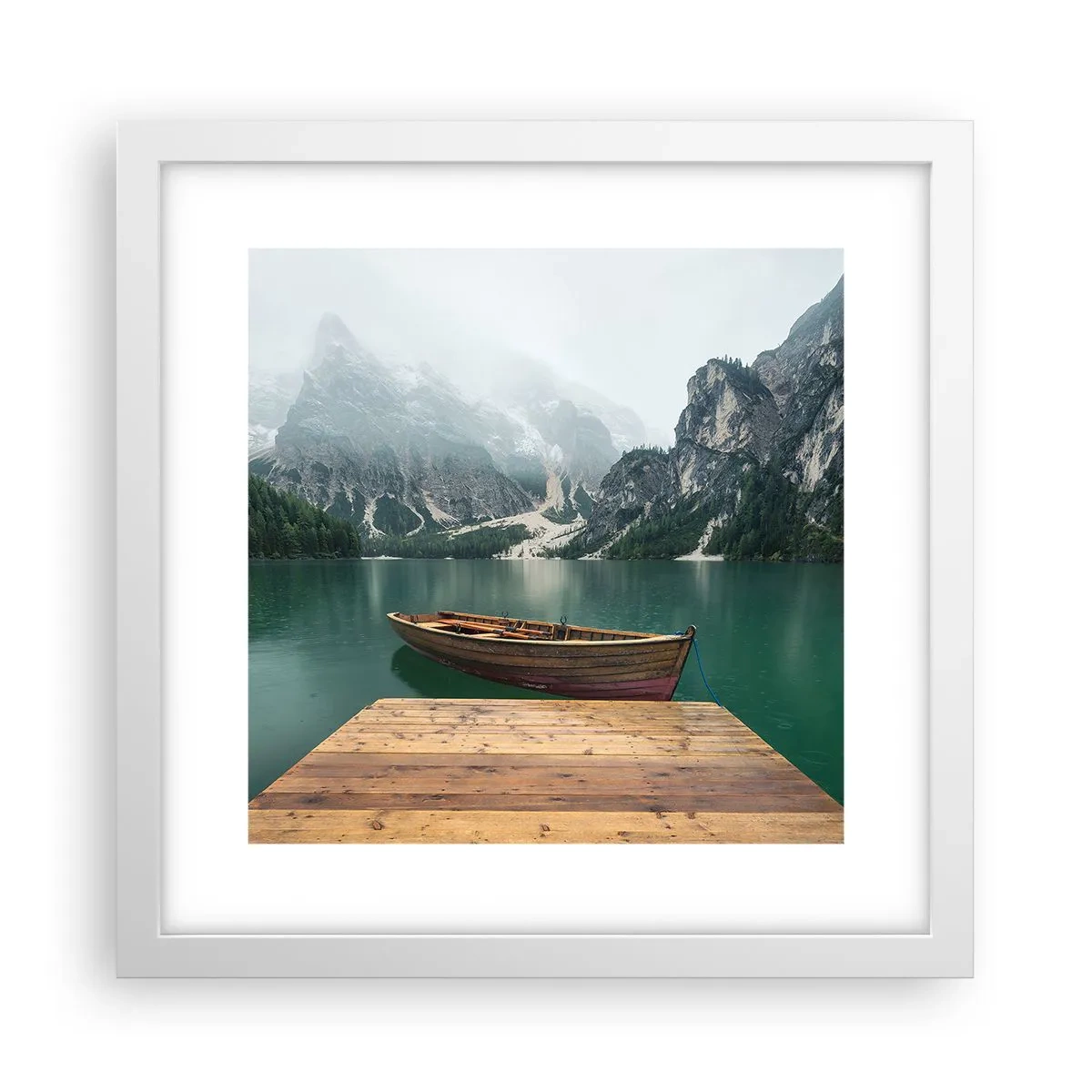 Póster en marco blanco - Paisaje inolvidable - 30x30 cm