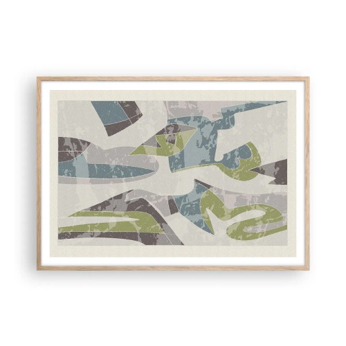 Póster en marco roble claro - Composición tras vidriera - 100x70 cm