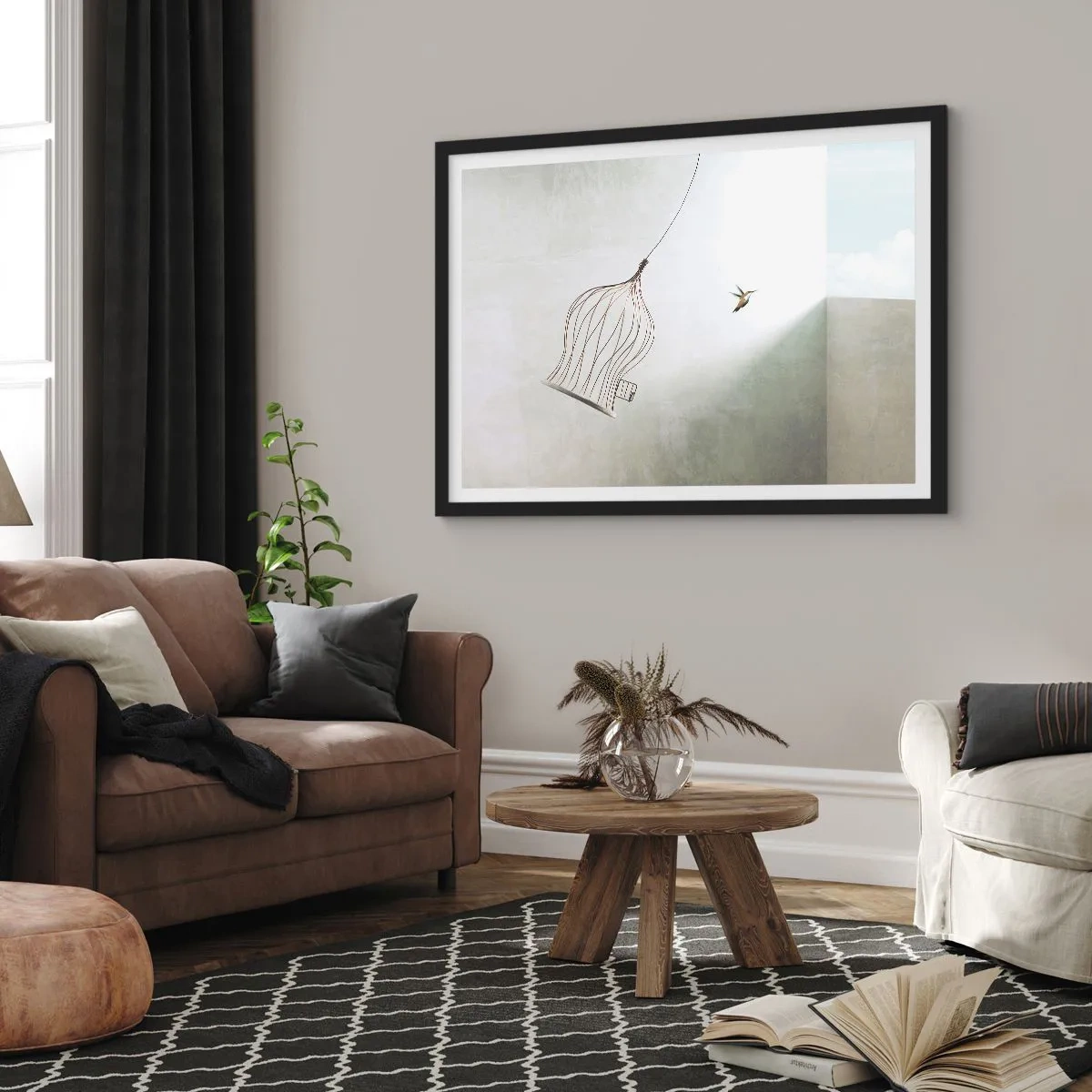 Póster en marco negro - Aquí debo estar - 91x61 cm