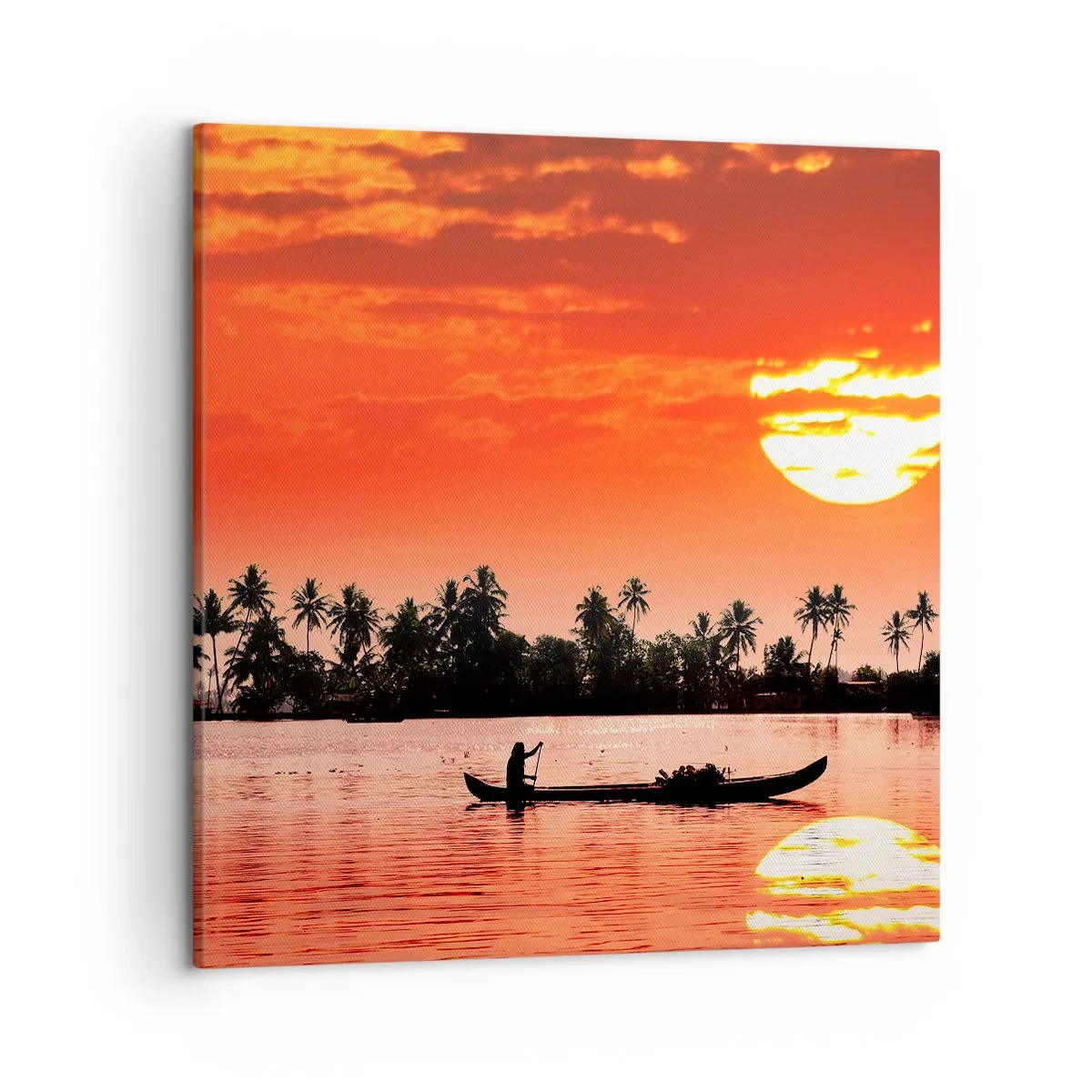 Cuadro sobre lienzo - Impresión de Imagen - La paz de los trópicos al atardecer - 50x50 cm