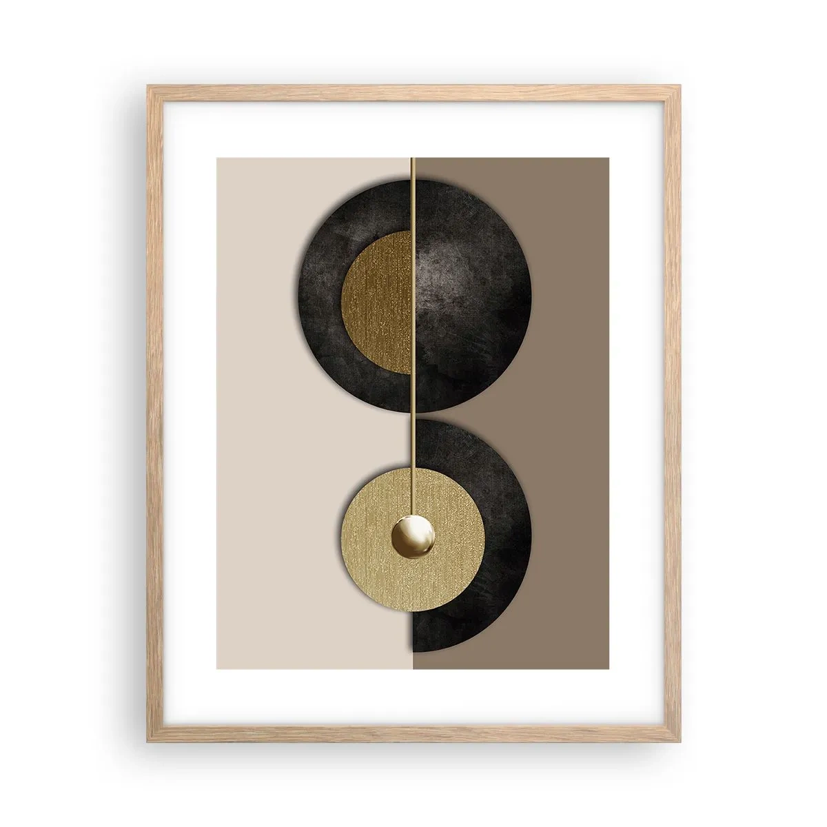 Póster en marco roble claro - Variaciones en torno a un círculo - 40x50 cm