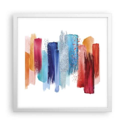 Póster en marco blanco - Arriba y abajo - 40x40 cm