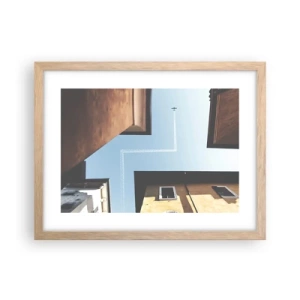 Póster en marco roble claro - Por encima del laberinto urbano - 40x30 cm