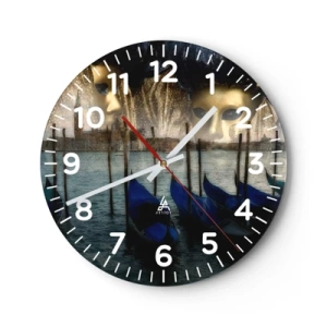 Reloj de pared - Reloj de vidrio - El tiempo de carnaval ha comenzado - 40x40 cm