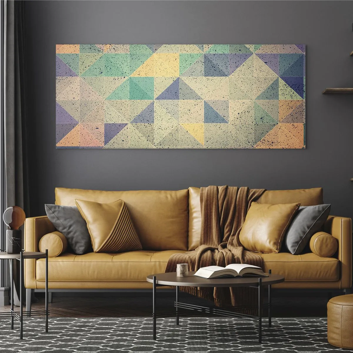 Cuadro sobre vidrio - Impresiones sobre Vidrio - República de los triángulos - 100x40 cm
