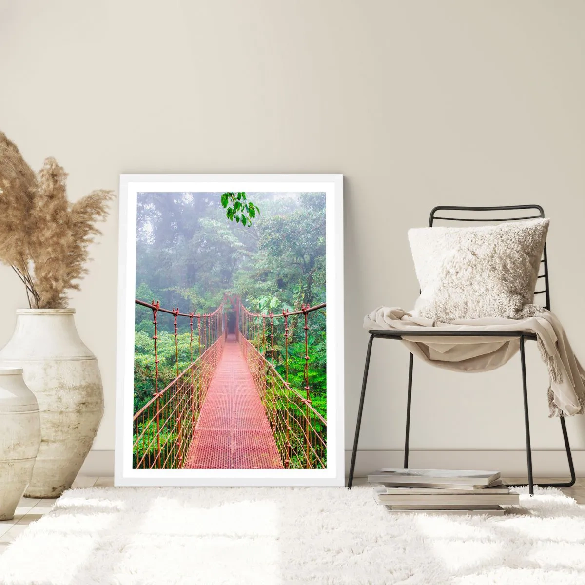 Póster en marco blanco - Suspendido sobre las copas - 50x70 cm