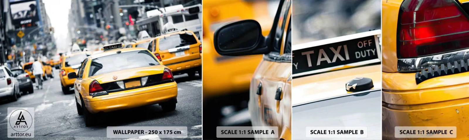 Muestra De Fotomural Standard Eco - Solo en esta ciudad - Ciudad, Nueva York, Taxi - 100x30 cm
