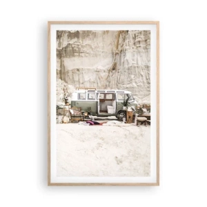 Póster en marco roble claro - Hora de empezar el viaje - 61x91 cm