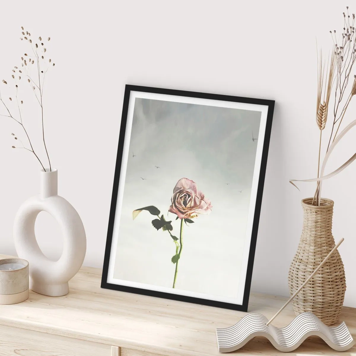 Póster en marco negro - Bienvenida a la primavera - 40x50 cm