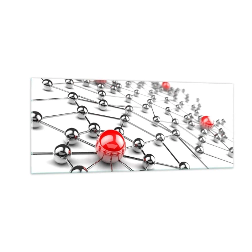 Cuadro sobre vidrio - Impresiones sobre Vidrio - Una red plateada - 100x40 cm