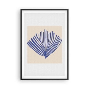 Póster en marco negro - Abanico azul - 61x91 cm
