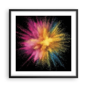 Póster en marco negro - El nacimiento de los colores - 50x50 cm