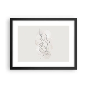 Póster en marco negro - En un abrazo - 40x30 cm