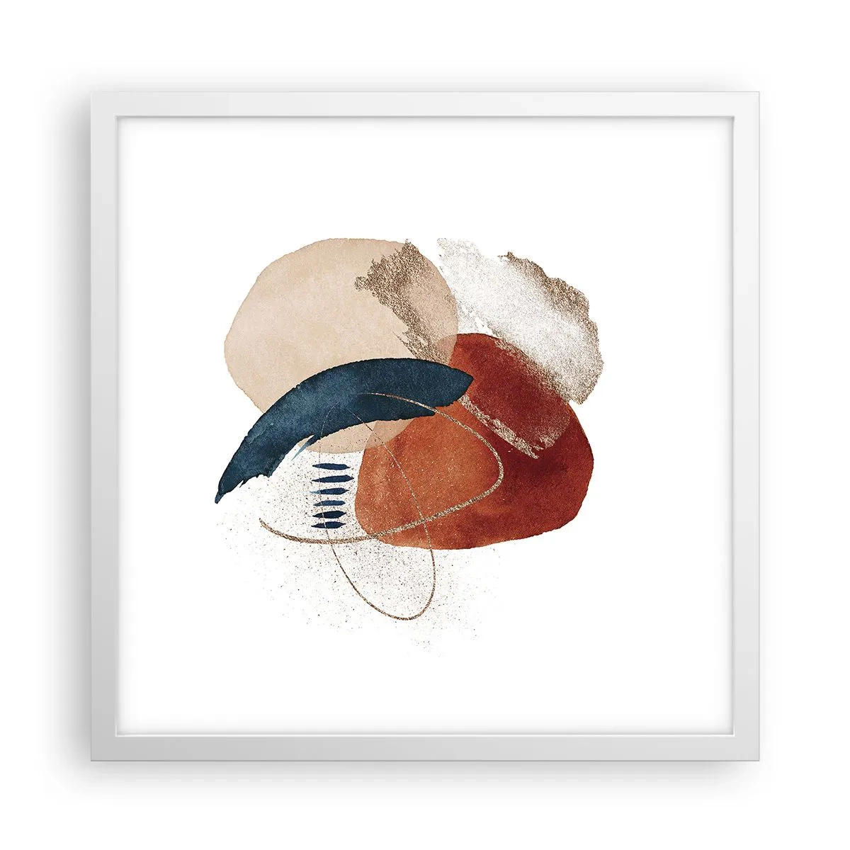 Póster en marco blanco - Composición ovalada - 40x40 cm