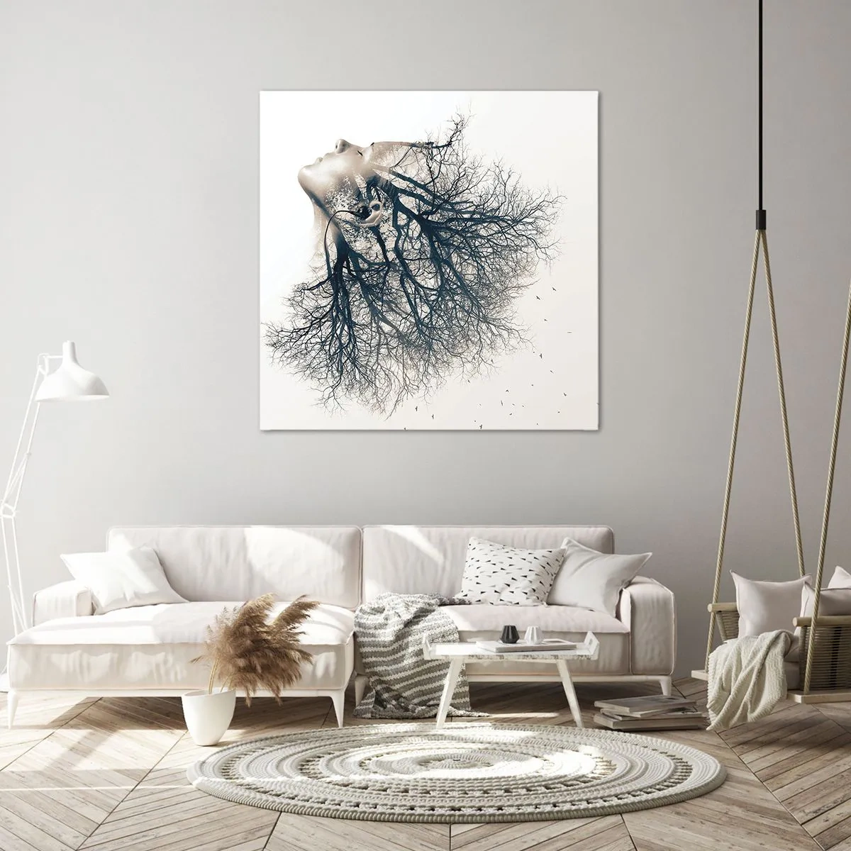 Cuadro sobre lienzo - Impresión de Imagen - Escuchando el susurro de un árbol - 70x70 cm