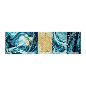 Muestra de fotomural Premium Sand - Vórtice azul - Abstracción, Pedazo, Patrón moderno - 100x30 cm