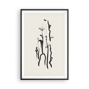 Póster en marco negro - El color negro floreciendo - 61x91 cm