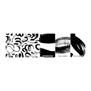 Muestra de fotomural autoadhesivo Deluxe Sticker - Negro sobre blanco - Arte Moderno, Modernidad, Patrones - 100x30 cm