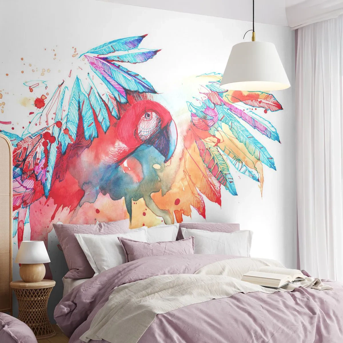 Fotomural Standard Eco - . - Loro, Pájaro, Abstracción - 400x280 cm