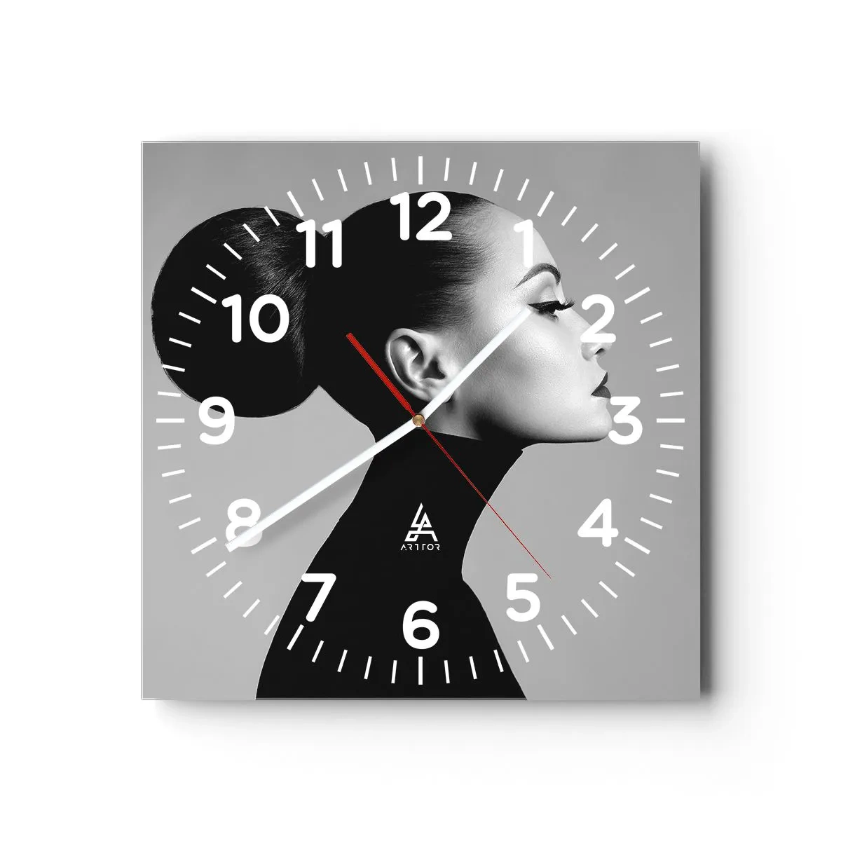 Reloj de pared - Reloj de vidrio - Nefertiti contemporánea - 40x40 cm