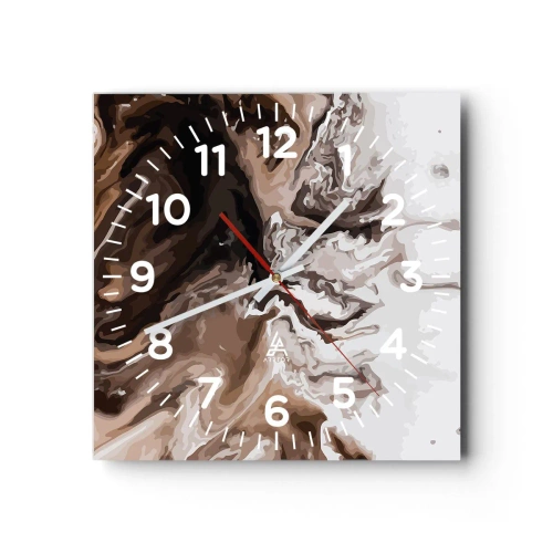 Reloj de pared - Reloj de vidrio - Contenencia del color - 30x30 cm