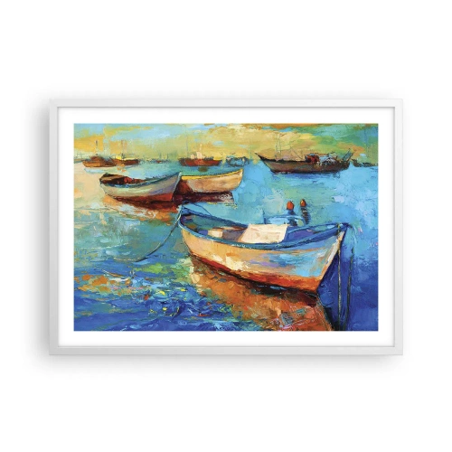 Póster en marco blanco - En la bahía sur - 70x50 cm