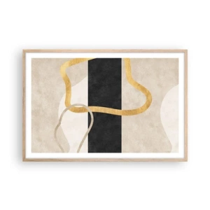 Póster en marco roble claro - Formas en bucle - 91x61 cm