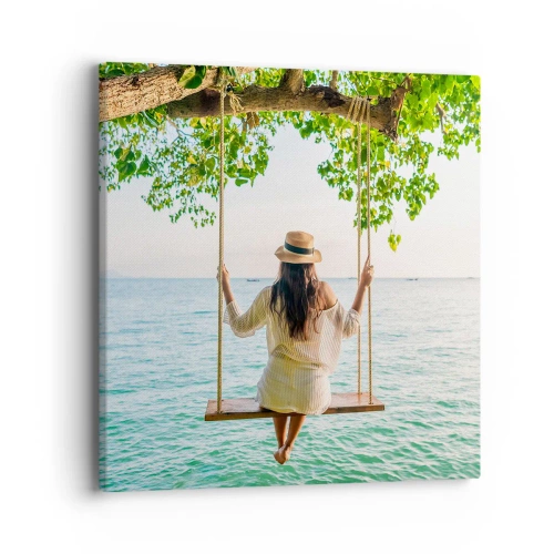 Cuadro sobre lienzo - Impresión de Imagen - La vida es bella - 40x40 cm