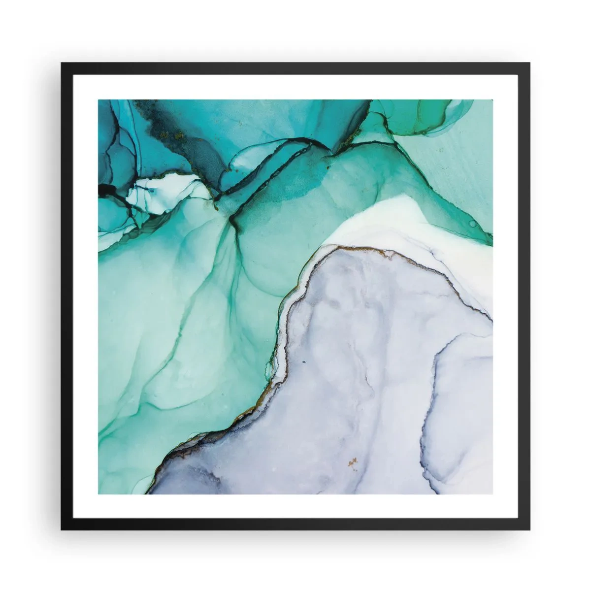 Póster en marco negro - Estudio en turquesa - 60x60 cm