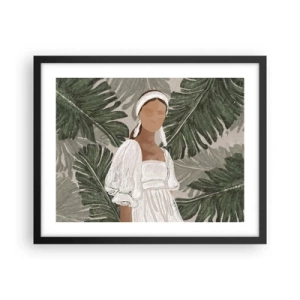 Póster en marco negro - Retrato exótico - 50x40 cm