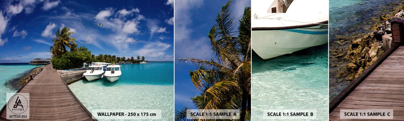 Muestra De Fotomural Standard Eco - Y sin embargo el paraíso existe - Paisaje, Paraíso, Mar - 100x30 cm