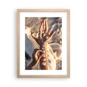 Póster en marco roble claro - La belleza al alcance de la mano - 30x40 cm