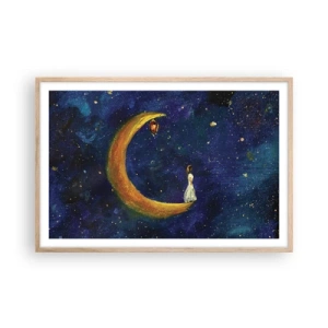 Póster en marco roble claro - La llamada de la Luna - 91x61 cm