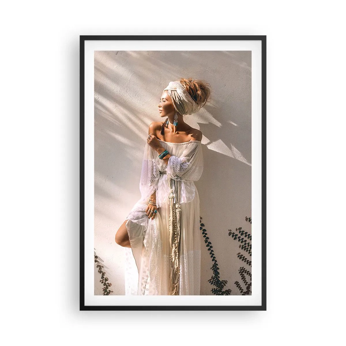 Póster en marco negro - El sol y la joven - 61x91 cm
